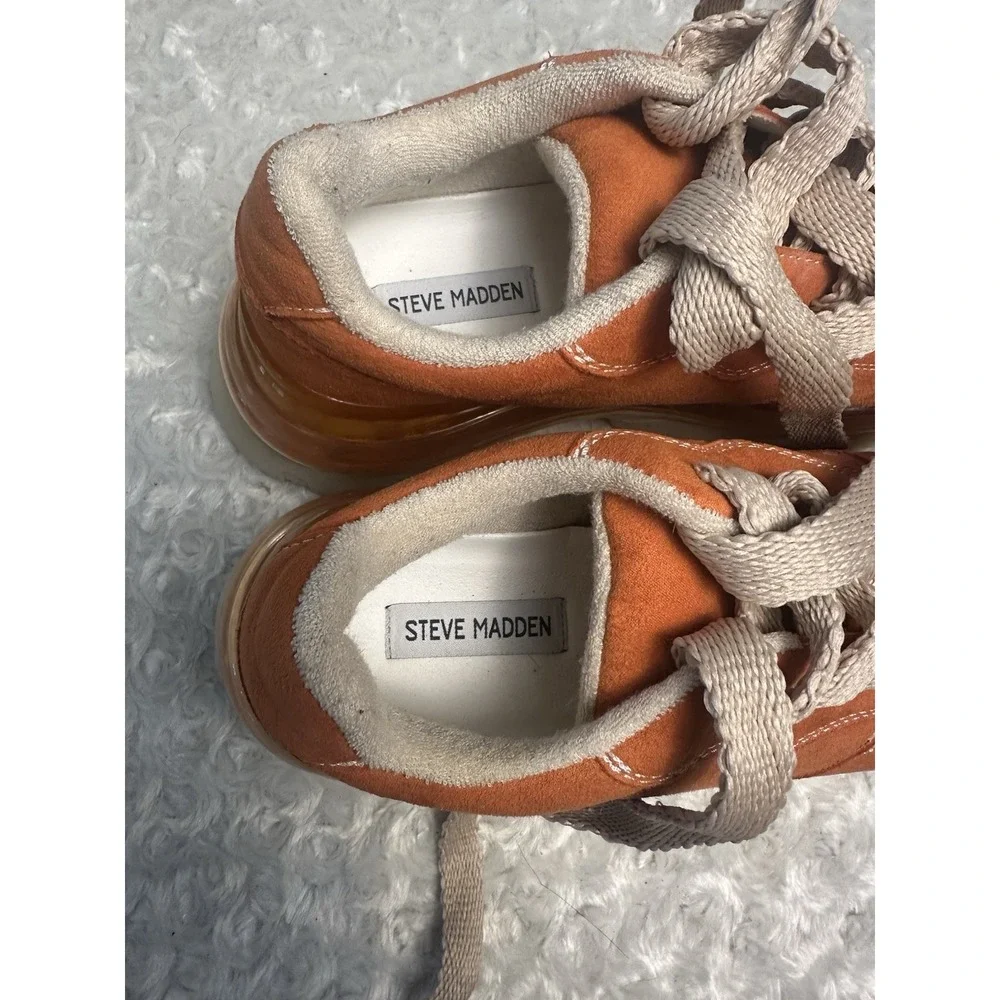 Steve Madden Evolved EVOLOVED1 Men's Low Top Lace-Up Sneakers Orange/Beige